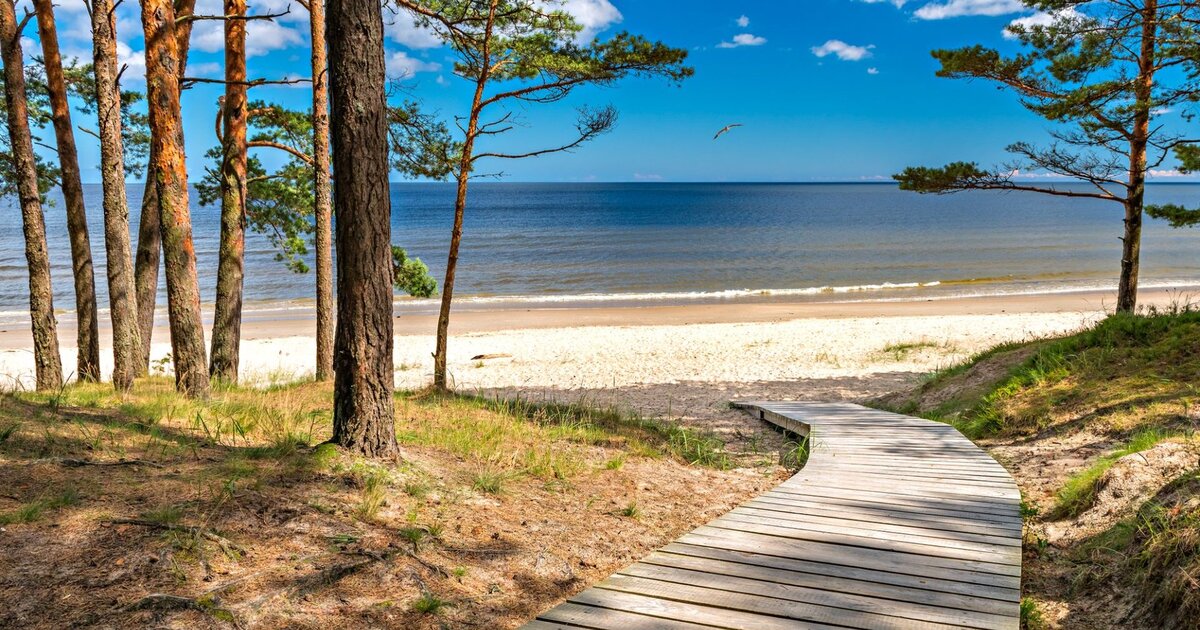 Jūrmala, la pineta che incontra la sabbia di quarzo bianca del Mar Baltico, a 25 km da Riga.